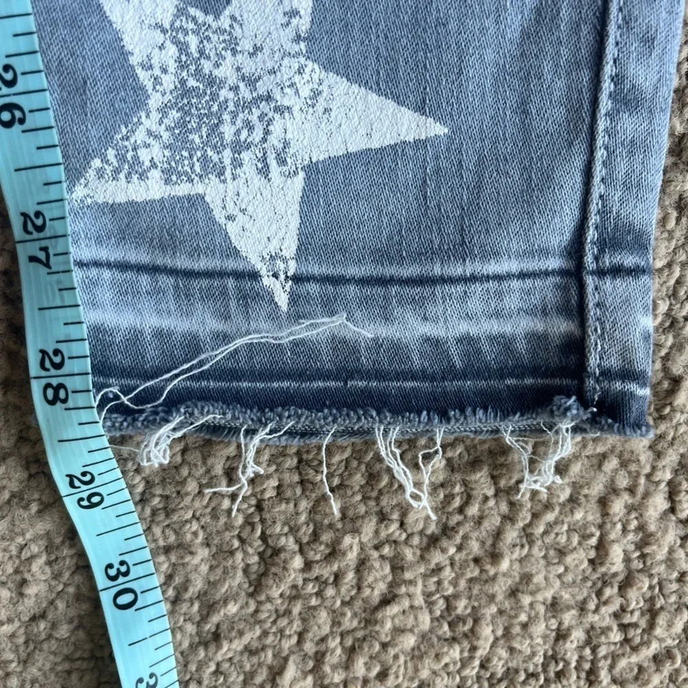 Fidelity Denim Sola Stars Rhapsody Mid Rise Frosted Gray Ankle Jeans 26 - Picture 10 of 13